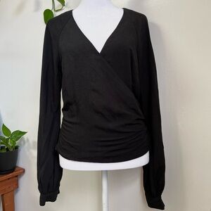 & Other Stories Black Wrap Blouse